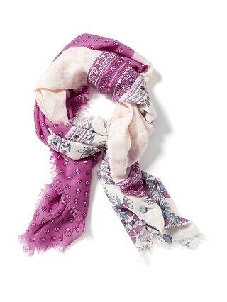 Old Navy Printed Raw Edge Scarf For Women Size One Size - Pink floral | Old Navy US
