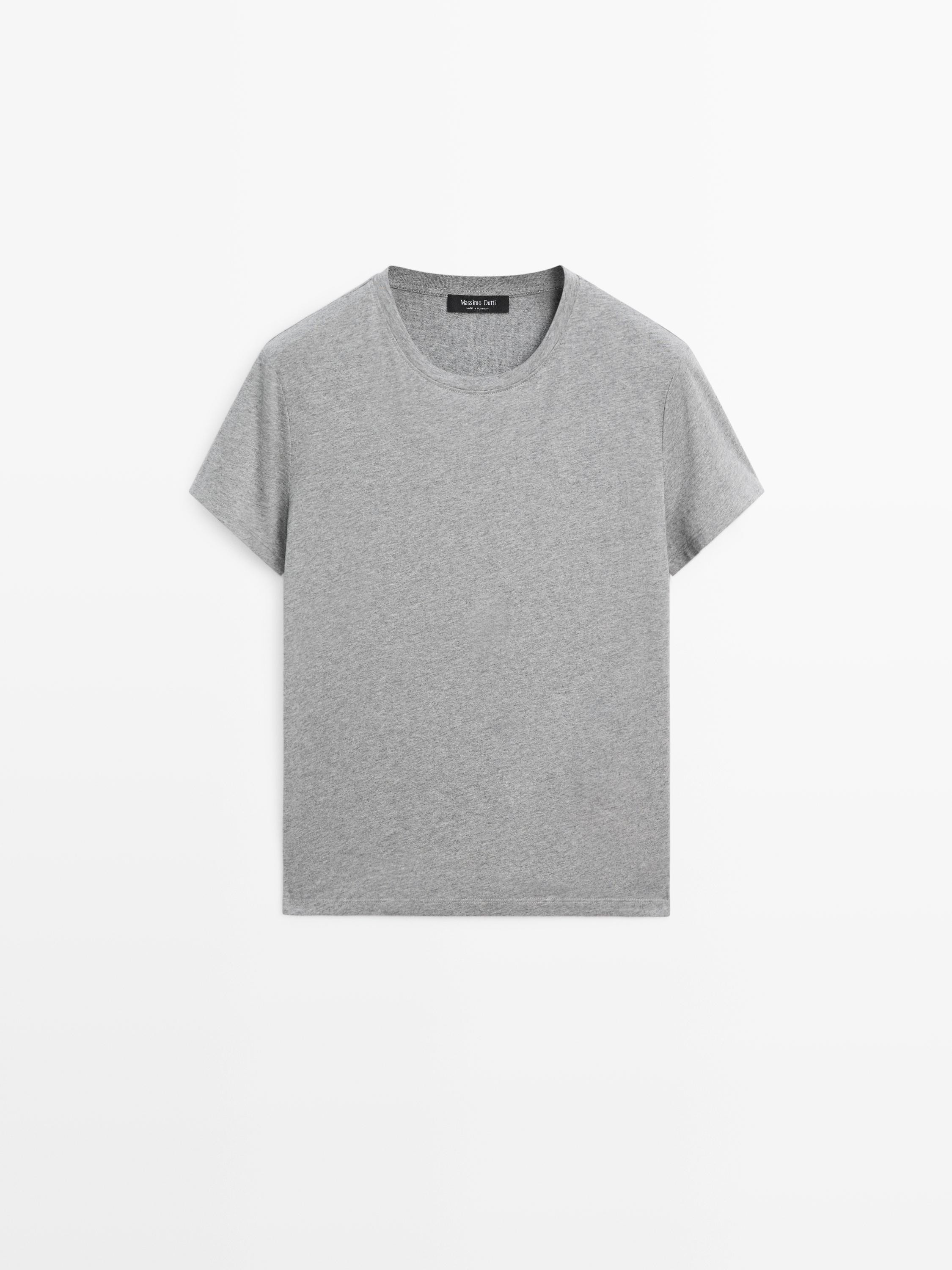 100% cotton short sleeve knit T-shirt | Massimo Dutti US