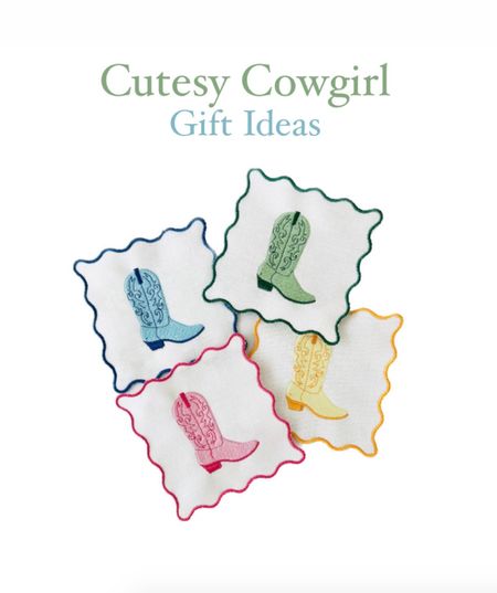 Gift ideas for her! Cutesy cowgirl aesthetic / cowgirl boots / grandmillennial style / girly southern gift inspo / yee haw / bestie gifts / sister gift guide / cocktail napkins 

#LTKfindsunder100 #LTKGiftGuide #LTKfindsunder50