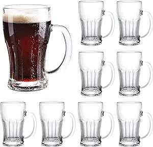 QAPPDA Beer Mugs Set,Glass Mugs With Handle 18oz,Large Beer Glasses For Freezer,Beer Cups Drinkin... | Amazon (US)