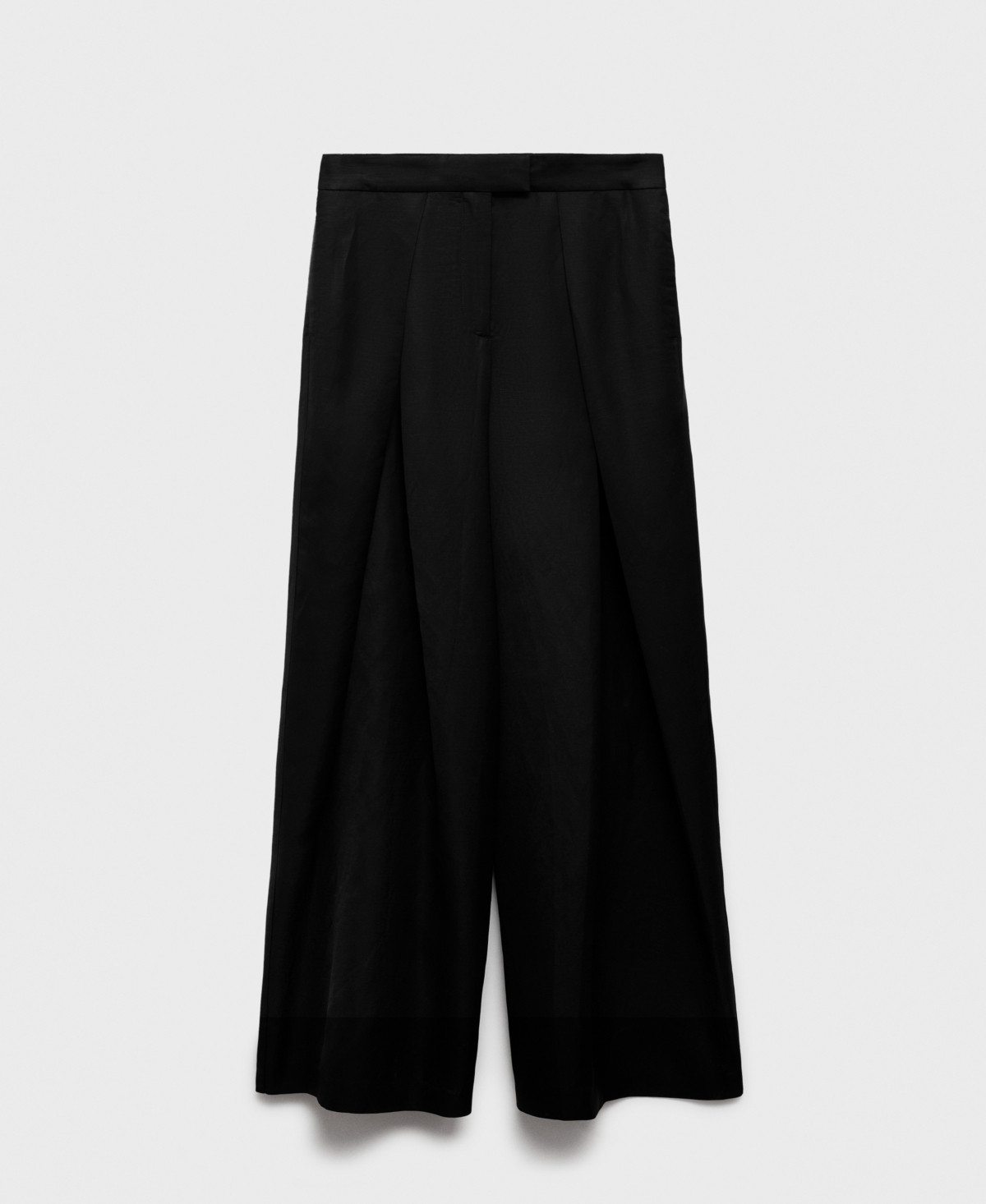 Mango Women's Wide Leg Pleated Pants - Black | Macy's