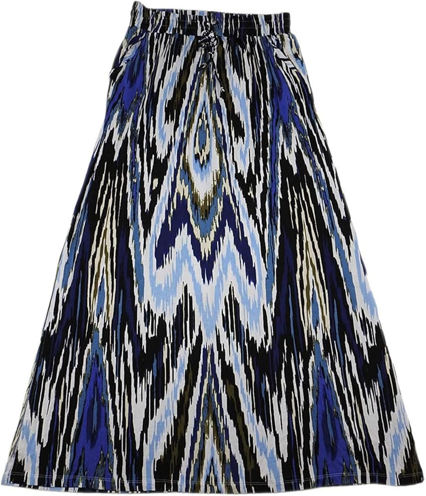 Women's Long Flowy with Pockets Maxi Skirt, Ikat Onyx Combo XL | Amazon (US)