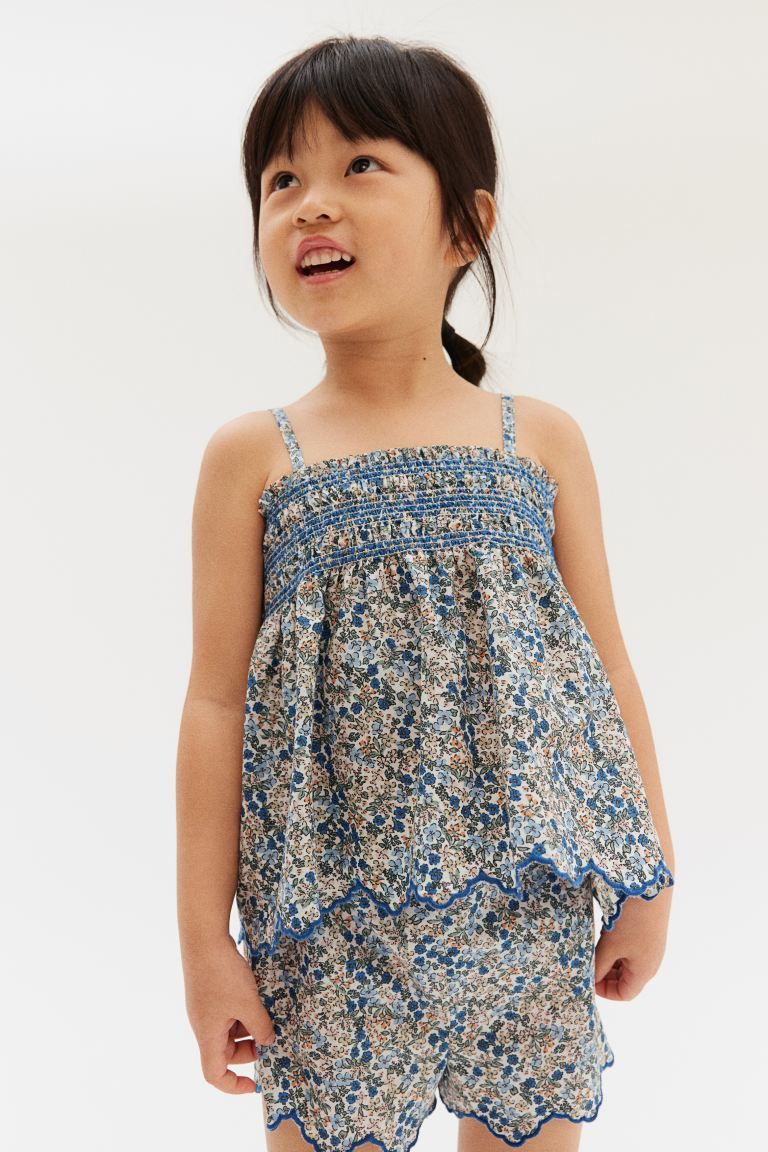 2-piece Cotton Set - Blue/floral - Kids | H&M US | H&M (US + CA)