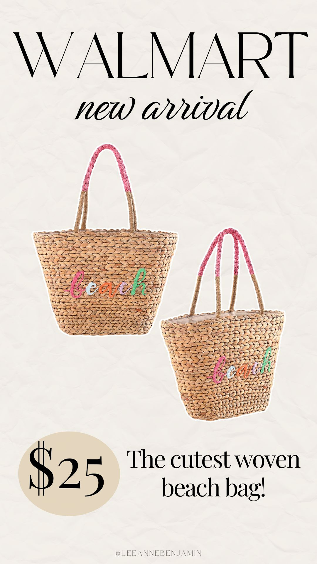 The cutest woven beach bag for only $25! 

 #LTKgrwm #LTKootd #LTKSeasonal