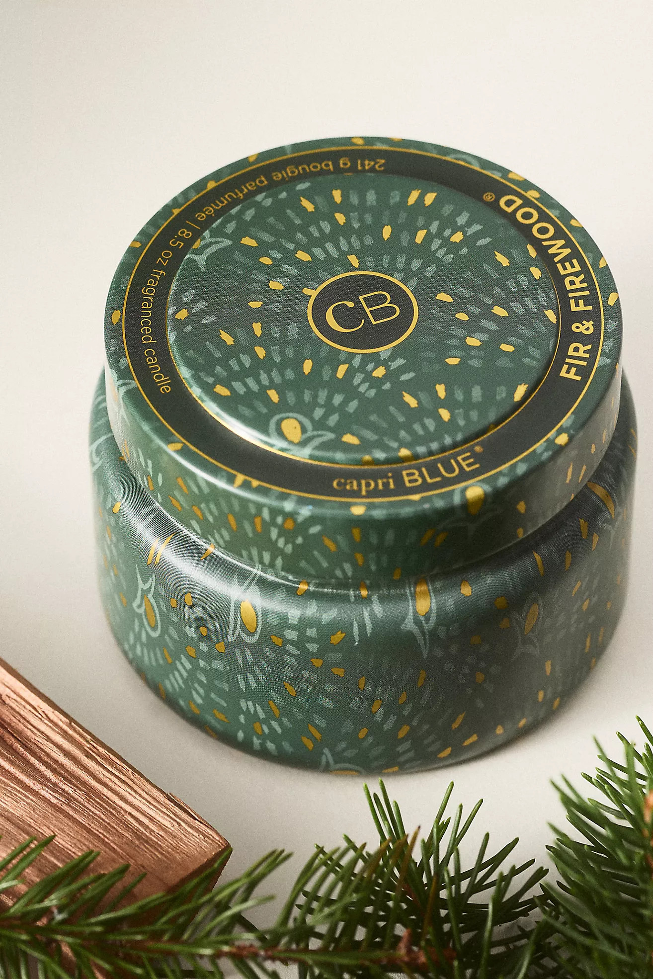 Capri Blue Woody Fir & Firewood Tin Candle | Anthropologie (US)