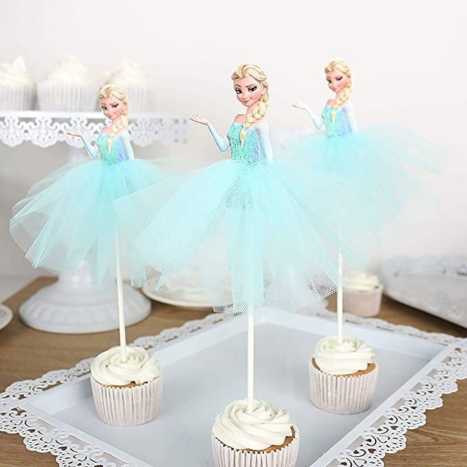 FROZEN ELSA DECORATION, TOPPER, ELSA PARTY SUPPLIES, 8PCS PRINCESS ELSA TOPPER, CAKETOPPER, FROZE... | Amazon (US)