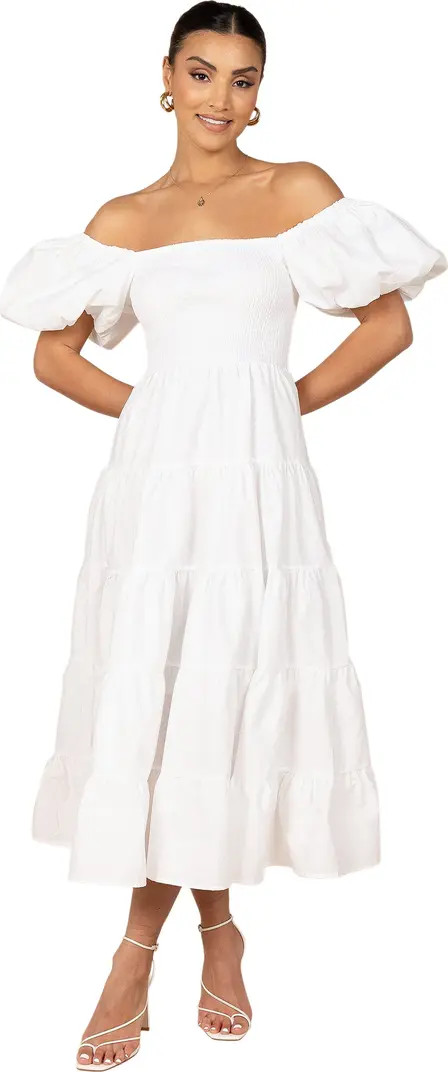 Annette Puff Sleeve Midi A-Line Dress | Nordstrom