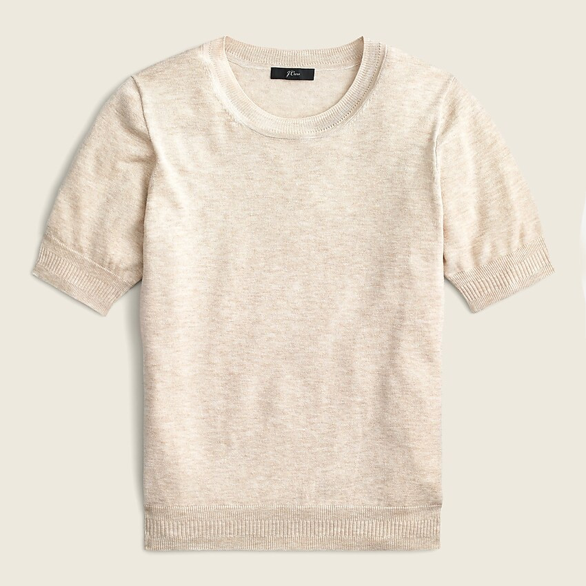 Short-sleeve silk-blend crewneck sweater | J. Crew US