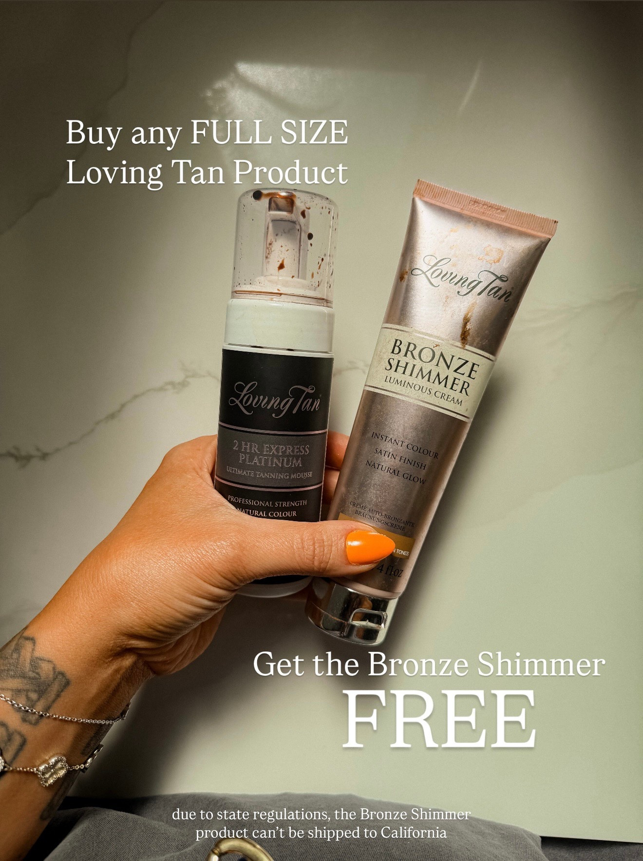 LOVING TAN PROMO!
buy any full sized product and use code:
BWCSHIMMER
get the bronze shimmer for Free!
$33 value!


#LTKStyleTip #LTKBeauty #LTKFindsUnder50