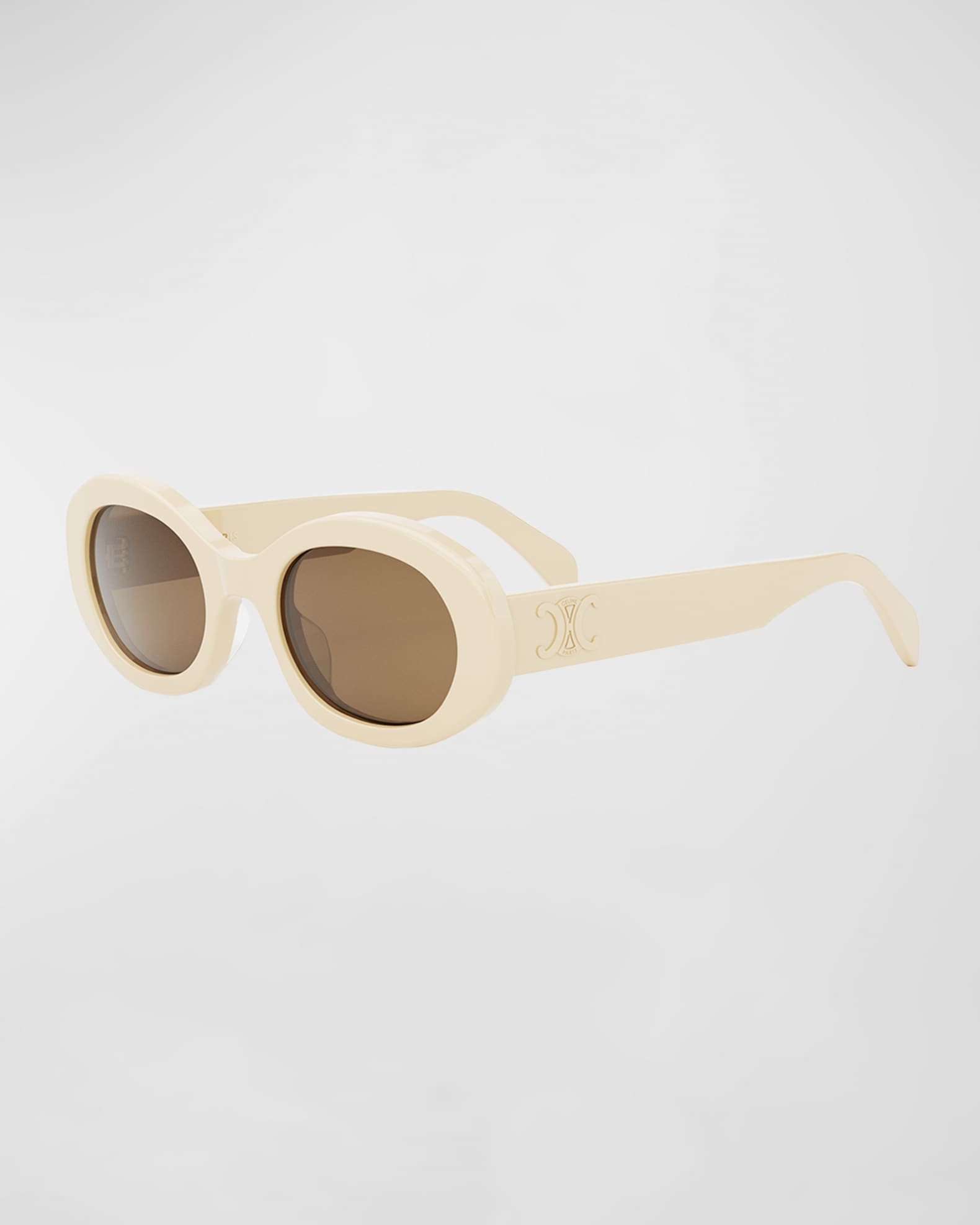 Triomphe Acetate Oval Sunglasses | Neiman Marcus
