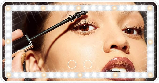 Car Sun Visor Vanity Mirror with 3 Light Modes & 60 LEDs, Rechargeable Mirror with Dimmable Touch... | Amazon (US)