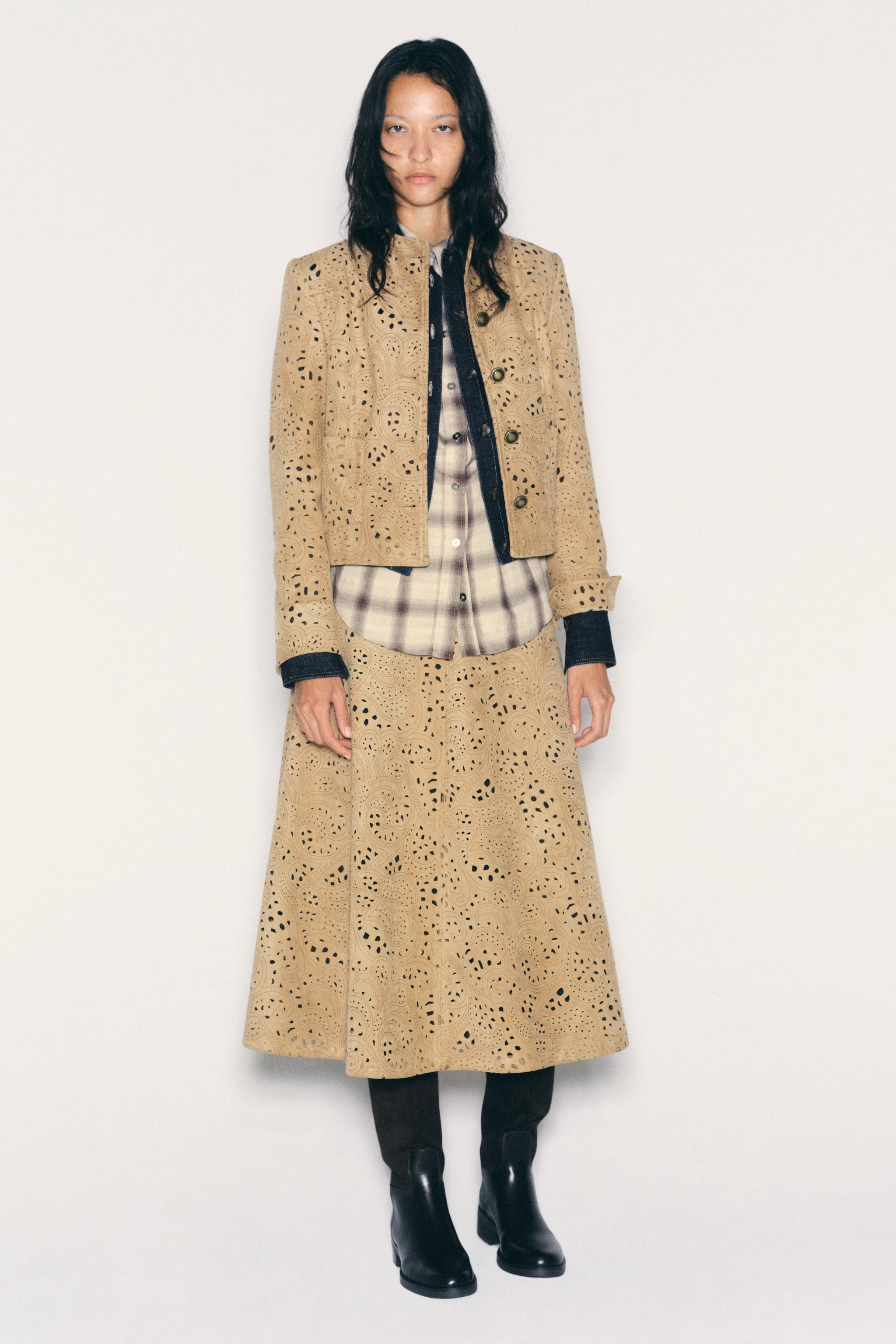 FAUX SUEDE PERFORATED BLAZER | Zara US