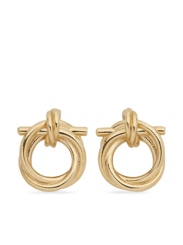Ferragamo Gancini Twisted Hoop Earrings - Farfetch | Farfetch Global