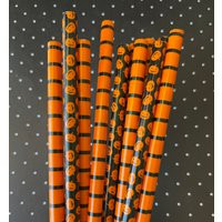 Halloween Reusable Straws | Drinking Party Supplies Pumpkin Reusable Halloween Stripes | Etsy (US)
