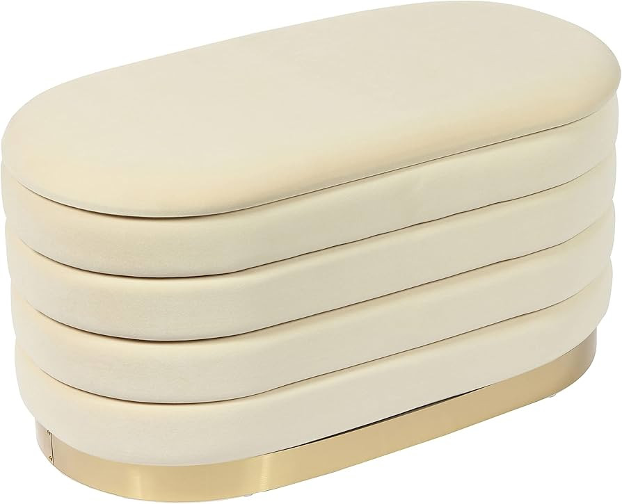 Tov Furniture Lillian Velvet Storage Bench (Cream) | Amazon (US)