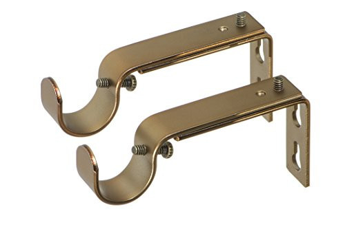 Ivilon Adjustable Brackets for Curtain Rods - for 7/8 or 1 Inch Rods. Set of 2 - Warm Gold | Amazon (US)