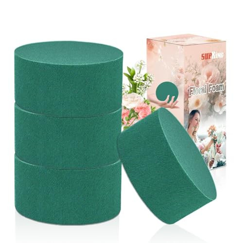 4Pcs Floral Foam Round SUPKING 3.15" Small Green Wet Dry Flower Foam Blocks Florist Plant Foam for Artificial and Fresh Flower Arrangement | Amazon (US)