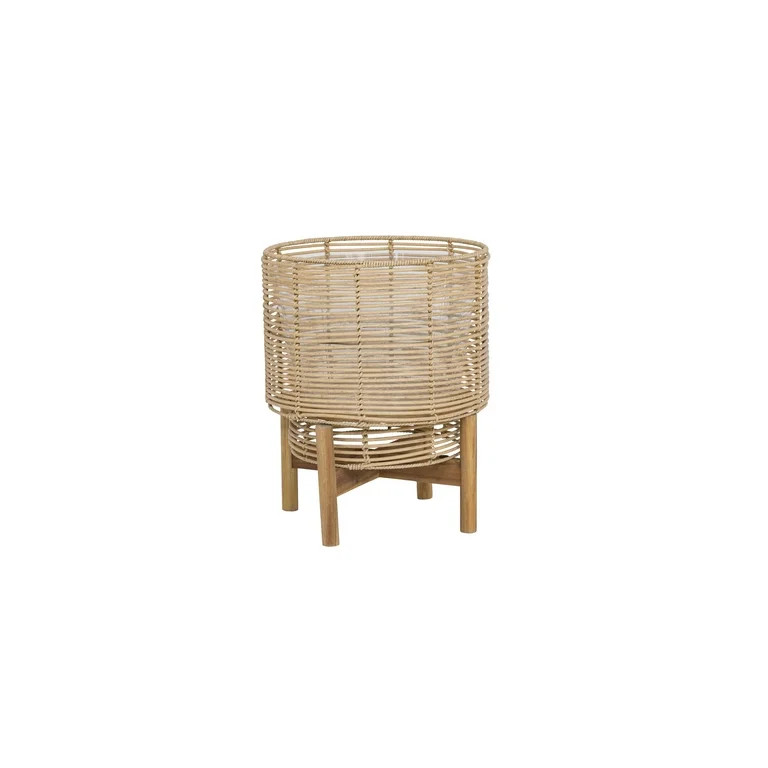 Better Homes & Gardens Tan Round Resin Planter & Stand Set | Walmart (US)