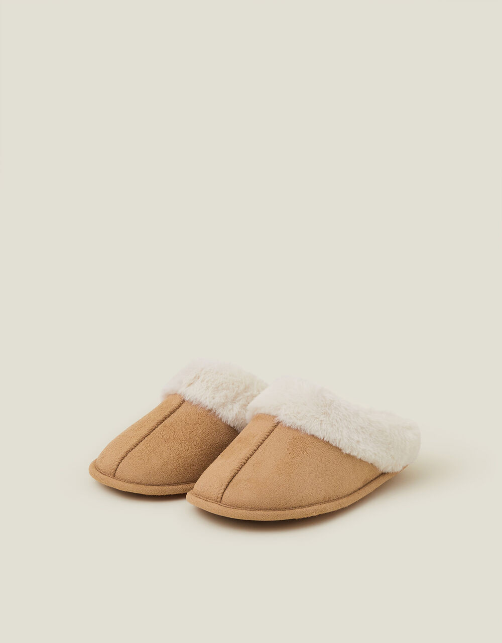 Faux Fur Mule Slippers Tan | Accessorize (Global)