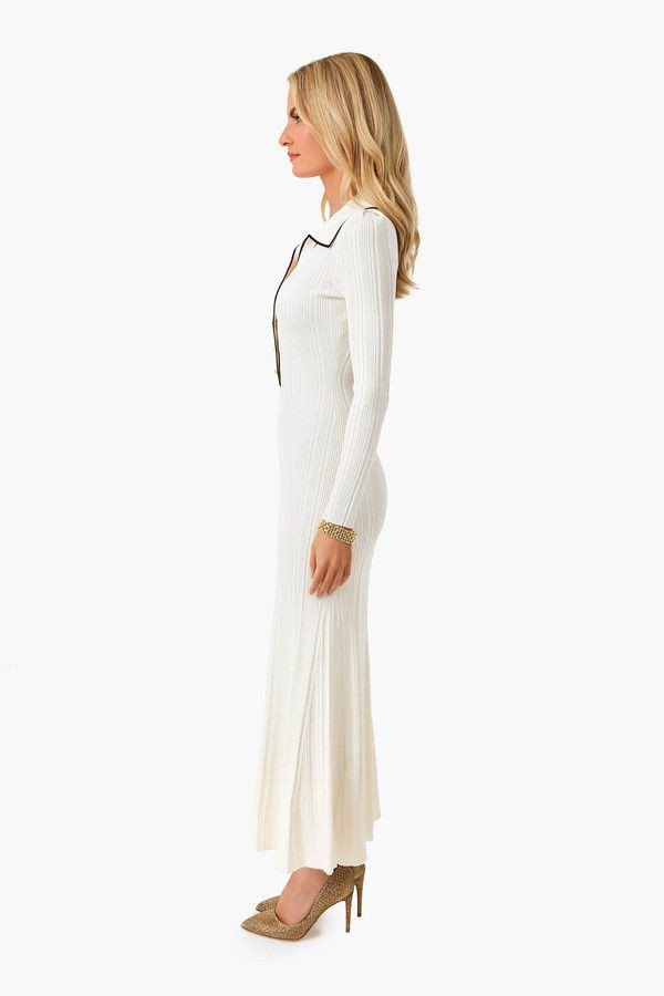 Ivory Contrast Stitch Knit Dress | Tuckernuck (US)