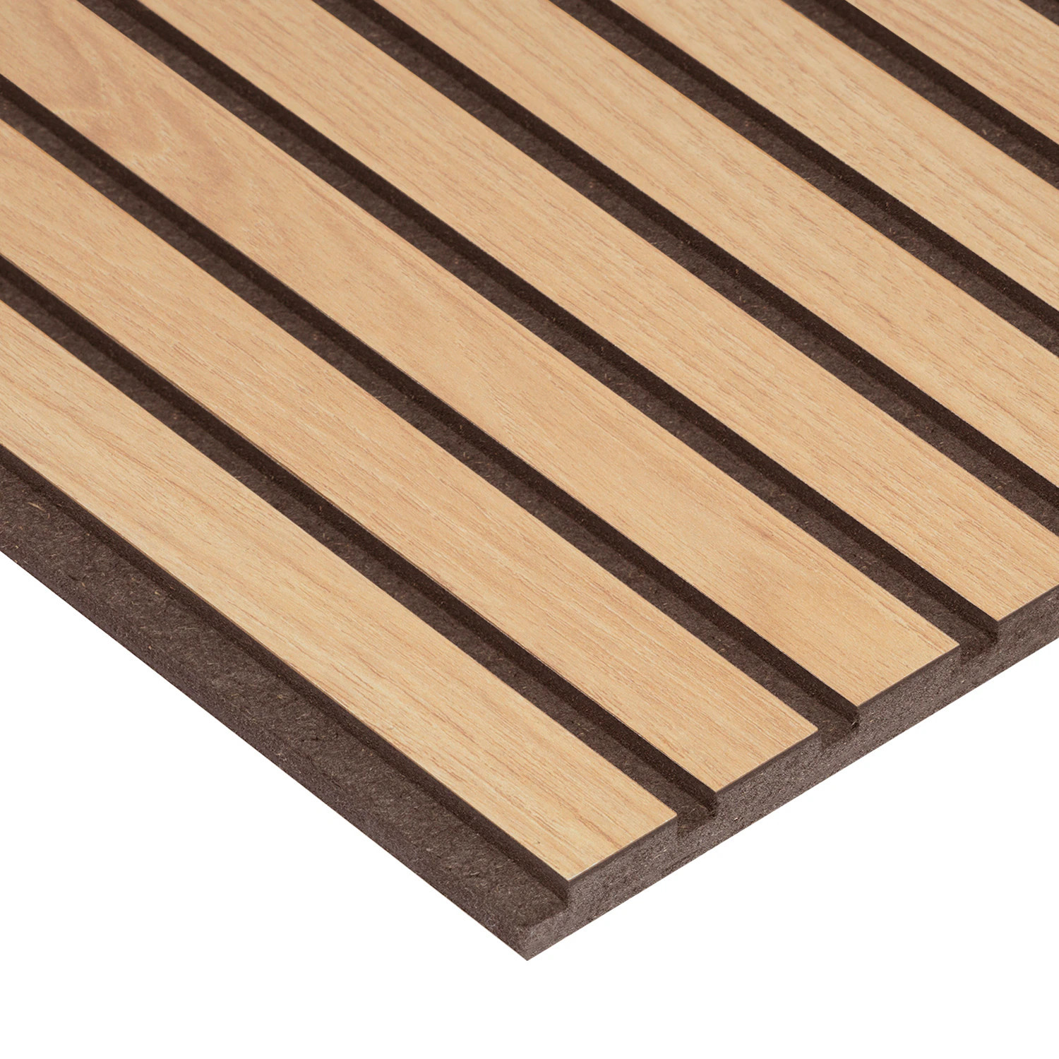 Lowe's 1/2-in x 8-5/8-in x 8-ft Finished Warm Oak MDF Shiplap Fluted Wall Plank one_size in Brown | L5SWF26448NO8 | Lowe's