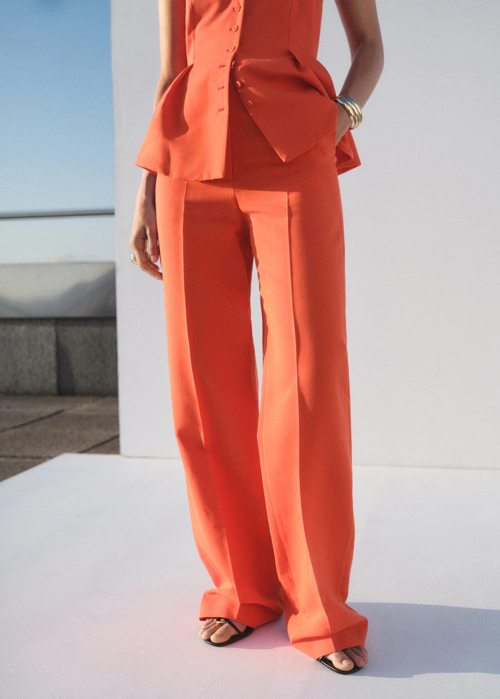 Straight mid-rise suit pants | Mango (US/MX/AU)