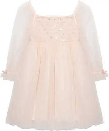 Habitual Kids Kids' Long Sleeve Tulle Babydoll Dress | Nordstrom | Nordstrom