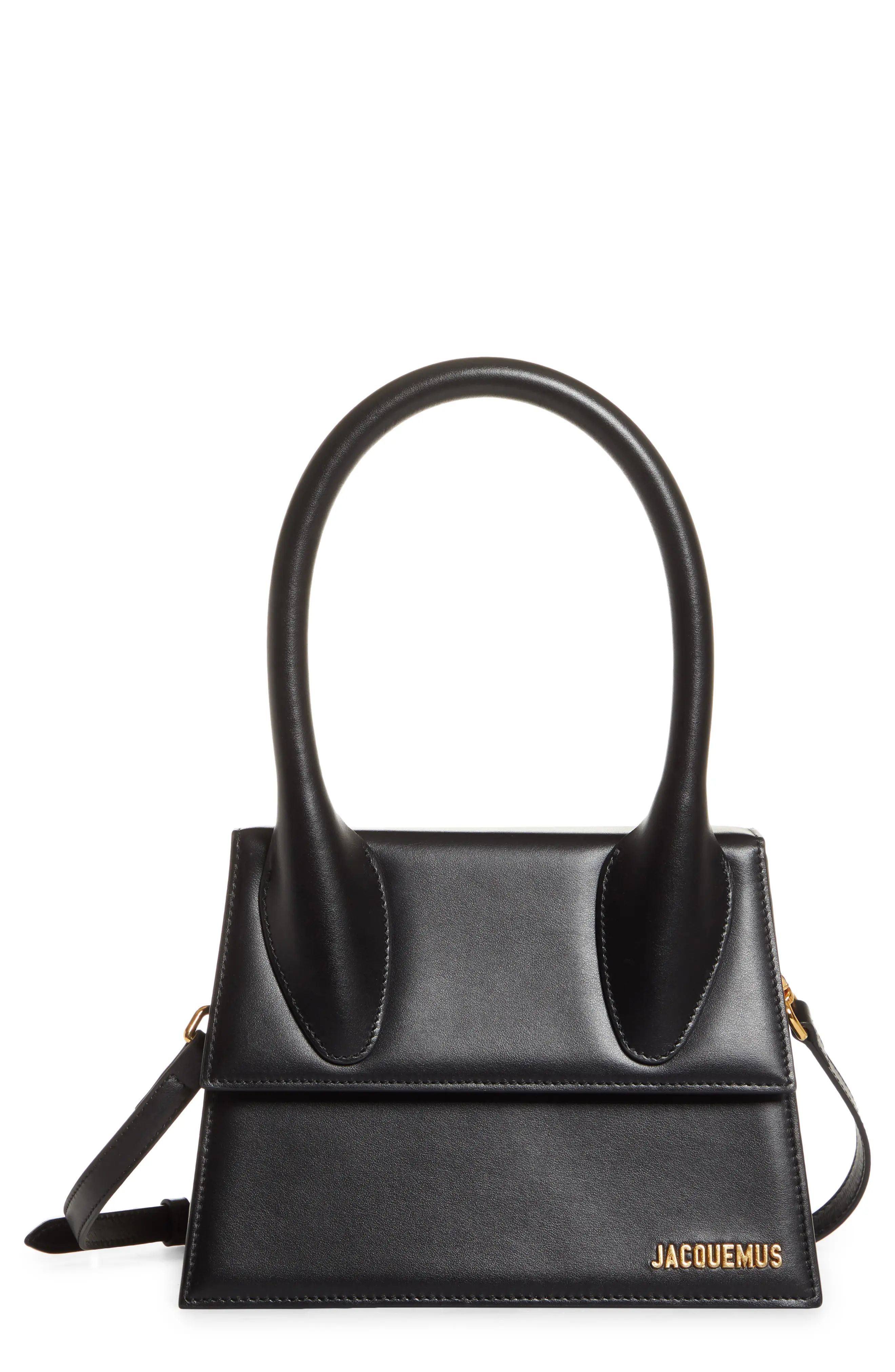 Jacquemus Le Grand Chiquito Leather Top Handle Bag in Black at Nordstrom | Nordstrom