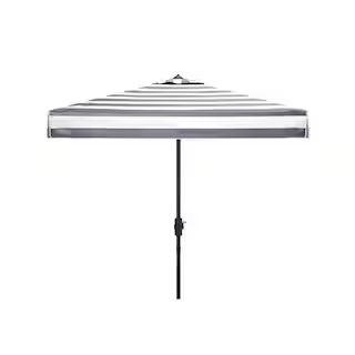 SAFAVIEH Elsa 7.5 ft. Aluminum Market Tilt Patio Umbrella in Navy/White PAT8403B - The Home Depot | The Home Depot