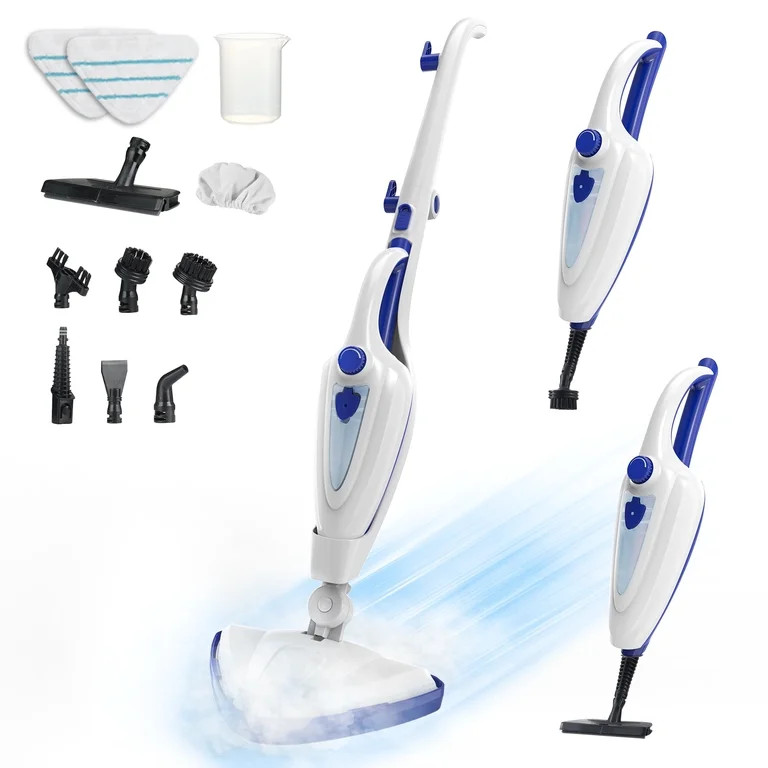 Steam Mop 12-in-1, 1500W Detachable Handheld Steam Cleaner, Fast 15s Heat-Up, 2 Dirt Grip Pads, R... | Walmart (US)
