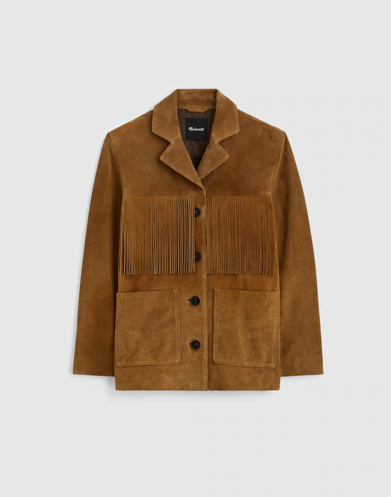 Fringe Shirt-Jacket in Suede | Madewell | Madewell