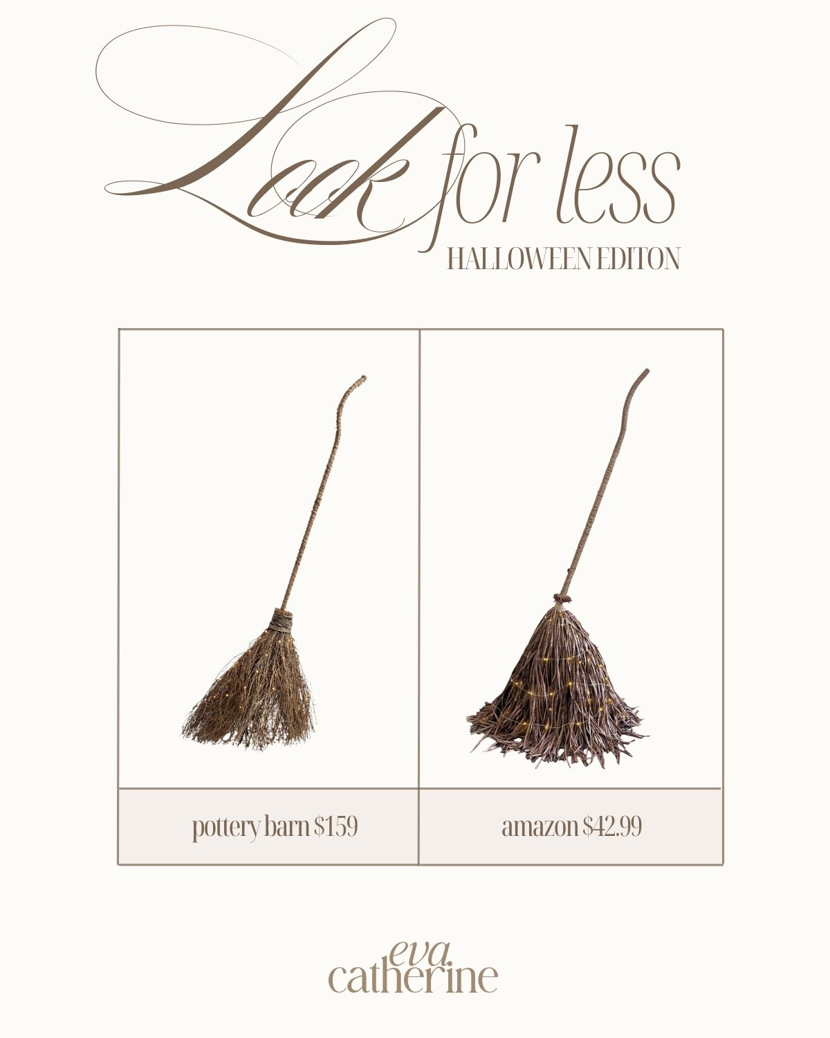 Witchy but make it chic 🧹✨
The Pottery Barn dupe you actually need — under $45 and looks identical IRL. Linked on LTK 🕯️

#lookforless #neutralhalloween #casachicollo #halloweendecor #ltkhome #homedecorfinds #neutraldecor #falldecor #chichalloween #budgetdecor #modernhome #halloweenaesthetic #homestyling #amazonhome #interiorinspo

#LTKHalloween #LTKHome #LTKSeasonal