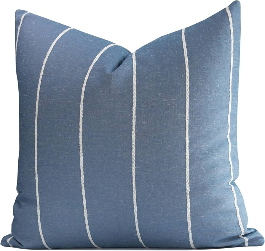 Crumbs Home Coastal Linen Indoor Outdoor Throw Pillow Cover Only, 22"x22" Water Repellent for Pat... | Amazon (US)