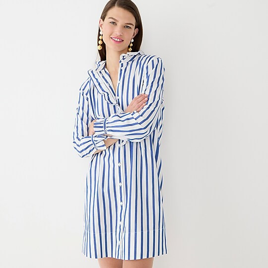 Cottage shirtdress in striped cotton poplin | J. Crew US