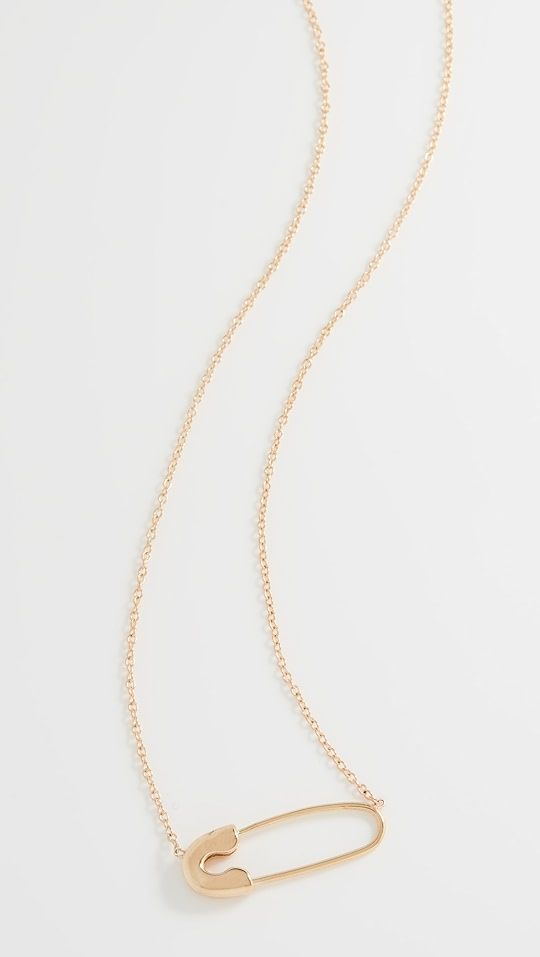 Zoe Chicco 14k Gold Safety Pin Necklace | SHOPBOP | Shopbop