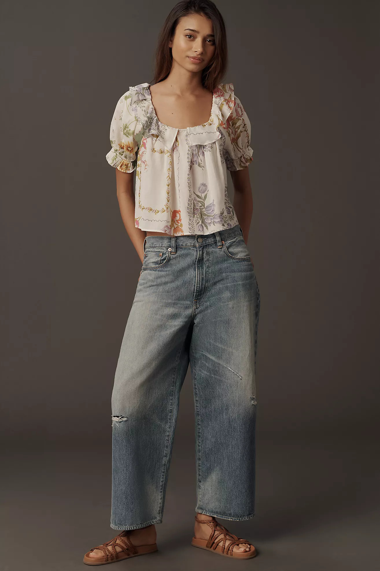 By Anthropologie Puff-Sleeve Collared Blouse | Anthropologie (US)