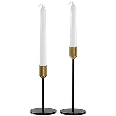 Set of 2 Brass Gold Black Taper Candle Holders Candlestick Holders Centerpiece Decorative Vintage &  | Walmart (US)