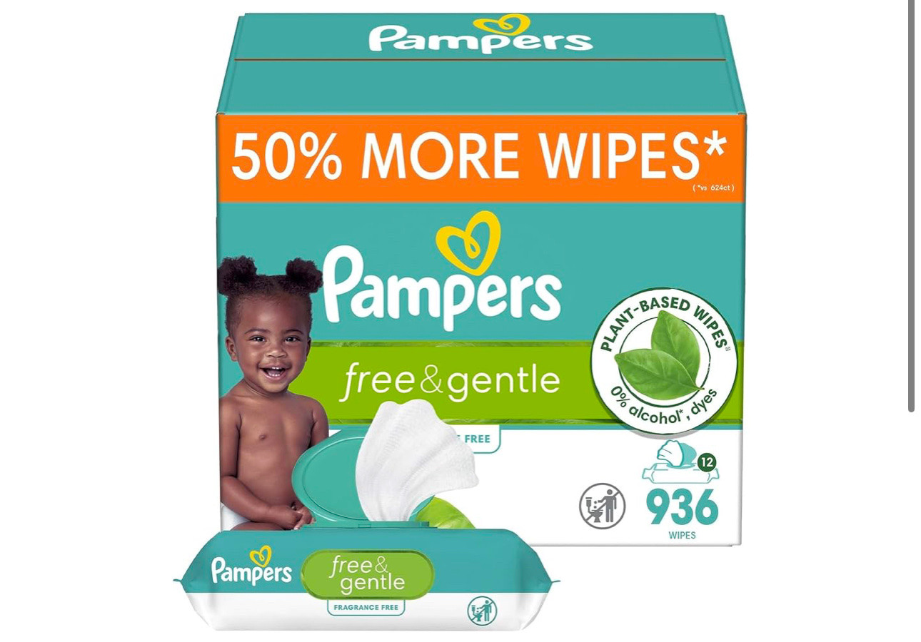 Pampers Free & Gentle Baby Wipes, 99% Water, Hypoallergenic, Unscented, 100% Plant Based, Plastic-Free Baby Wipes, 936 Baby Wipes Total (12 Flip-Top Packs)


#LTKBaby #LTKKids #LTKBump