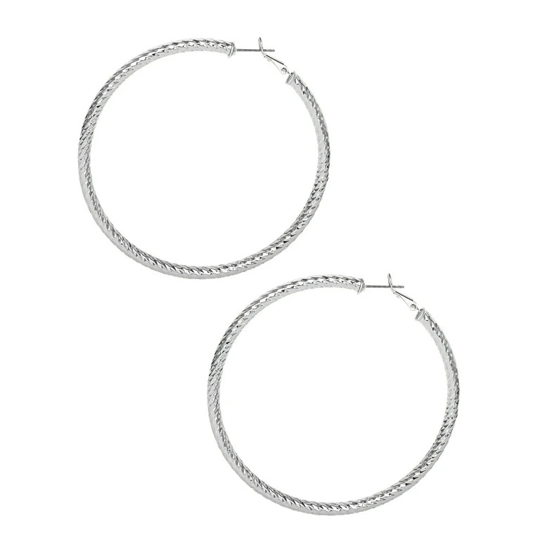 Jessica Simpson Fashion Metal Textured Hoop Earring | Walmart (US)