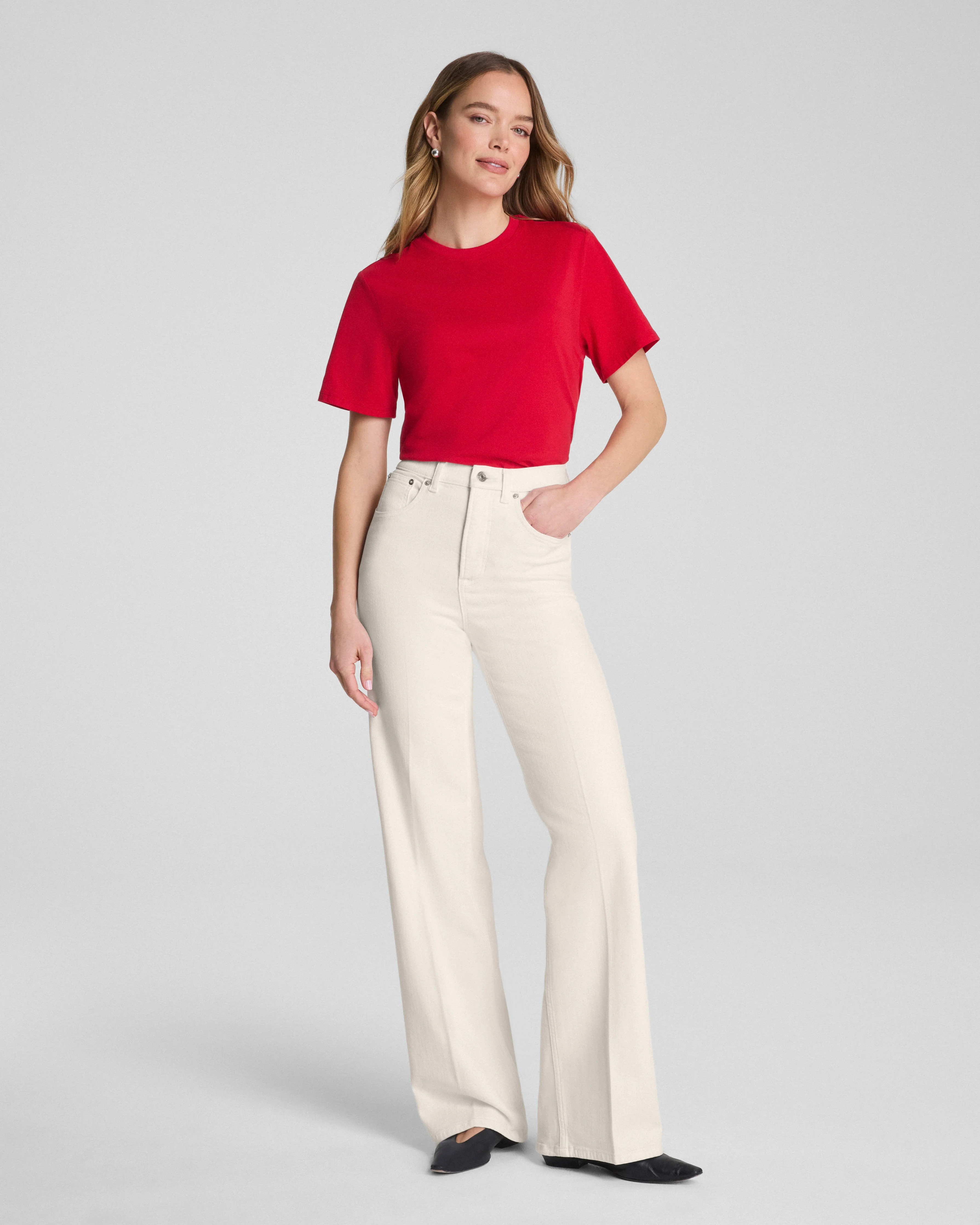 SPANXshape®  Authentic 360 Wide Leg Jeans | Alabaster Regular / 1X | Spanx