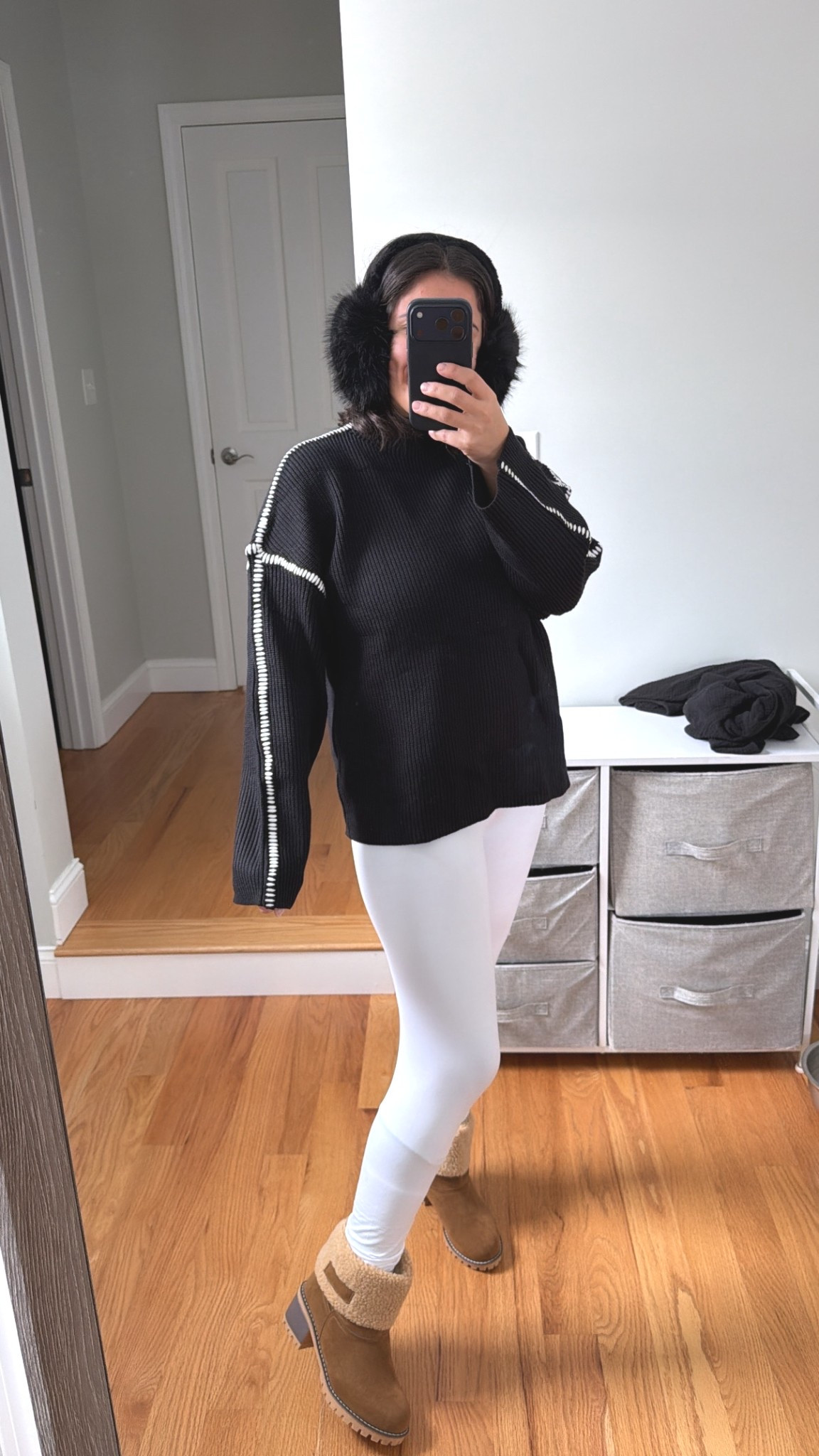 Black mock neck stitched style sweater with white fleece lined leggings & ear muffs & suede boots 

#winter #winterfashion #sweater #blacksweater #mockneck #winterstyle #white #black #whitepants #whiteleggings #fleece #fleeceleggings #winterleggings #boots #fashionboots #winterboots #heelboots #suede #suedeboots #mountains #mountainfashion #amazon #amazonfashion #amazonfind #ltkfind #ltkwinter #ltkfashion #amazonstyle #womens #womensfashion #cozy #cozyfashion 

#LTKFindsUnder100 #LTKTravel #LTKSeasonal