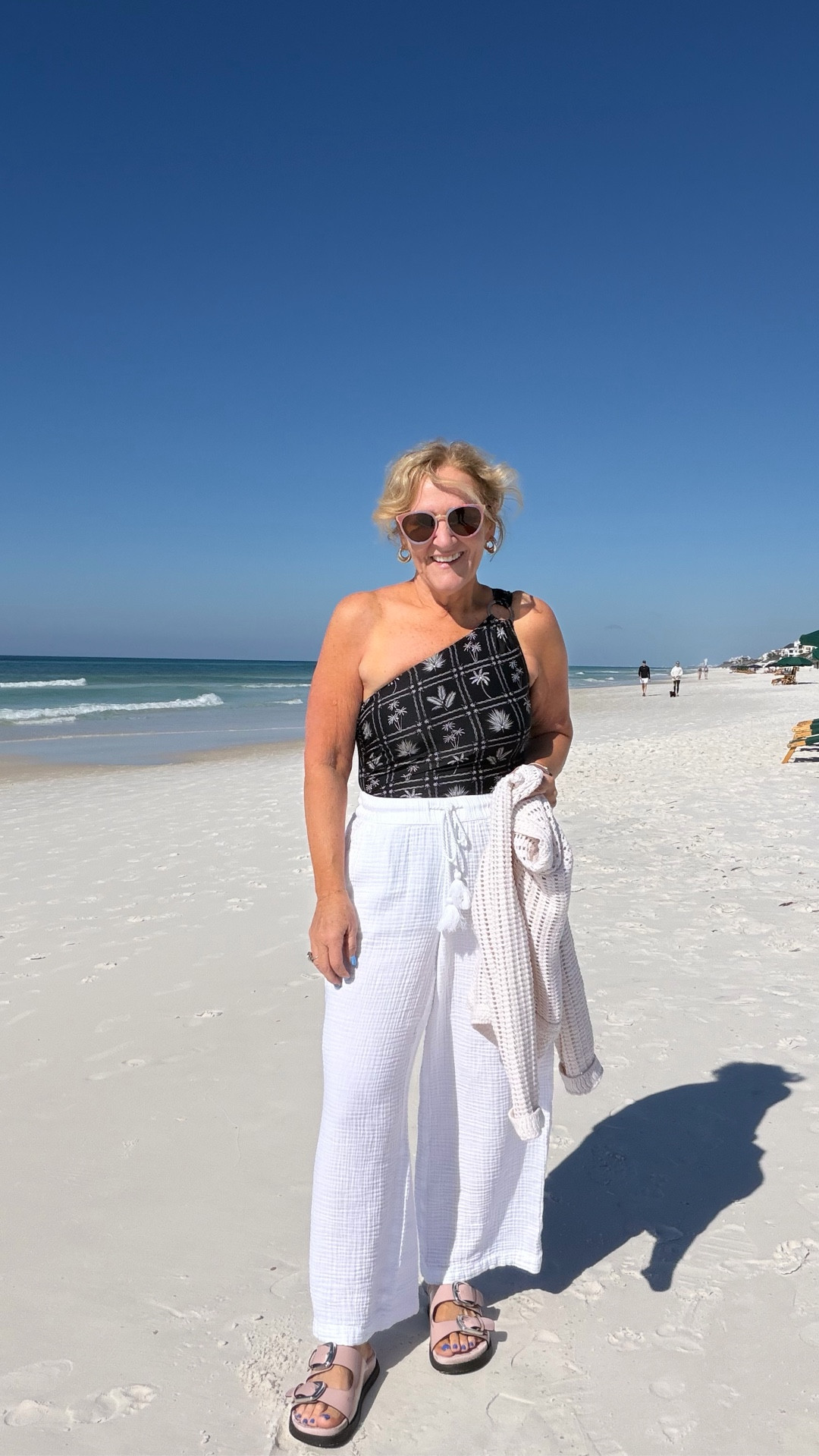 I love this suit from loft! Guys! If the suit is cute and the coverup too? Idk what I look like. I’m 61 years old and I’m not going to look 35 in a bathing suit. 🤪

Size medium 
Target sweater is a must have size medium or I actually might grab a large if you want a little more oversize 

#LTKSwim #LTKOver40 #LTKSaleAlert