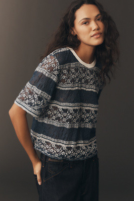 Maeve Shore Thing Lace T-Shirt | Anthropologie (US)