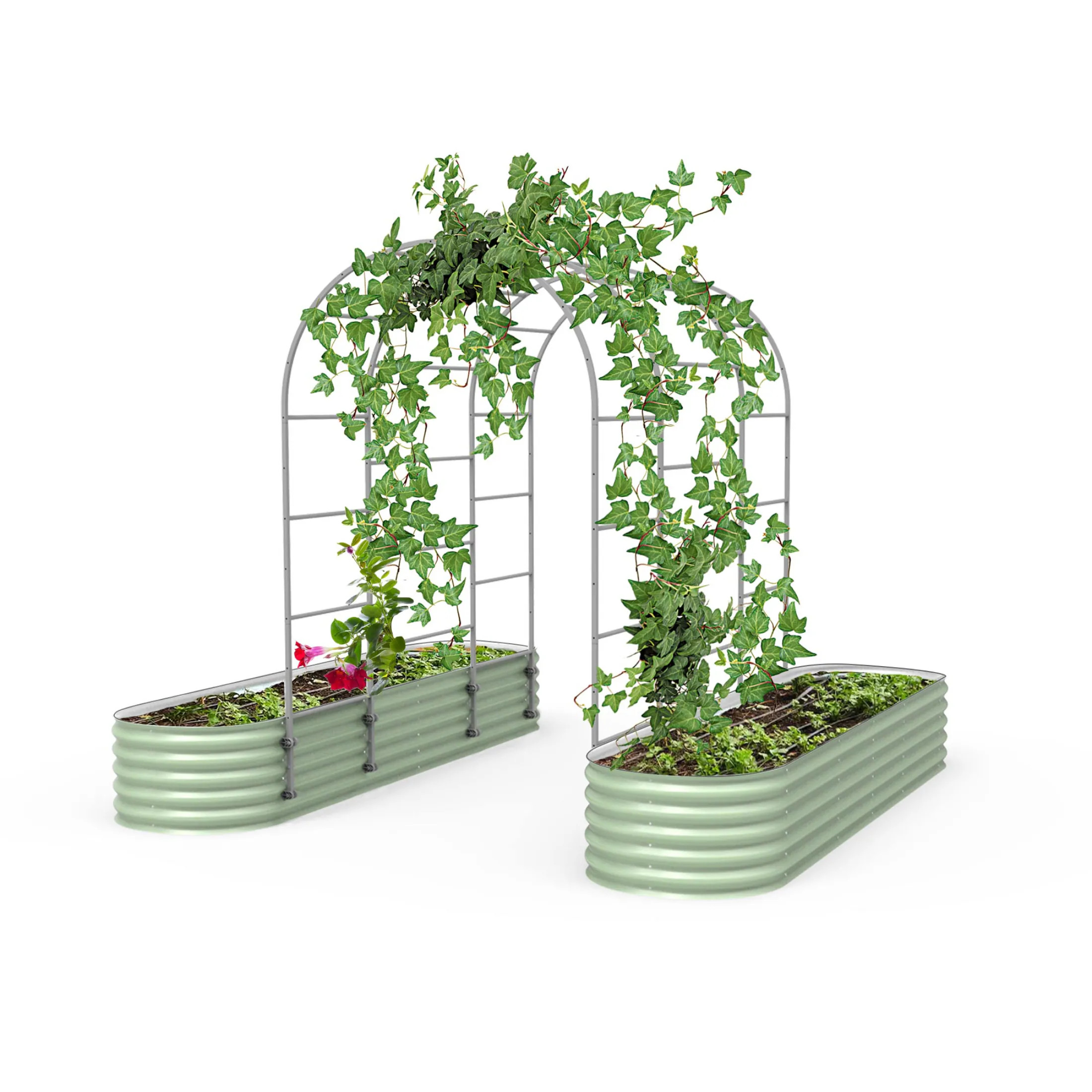 Vego Garden VAT 54-in W x 90-in H Painted Finish Steel Garden Trellis For Climbing Plants For Cucumbers For Roses For Tomatoes one_size in Gray | Lowe's