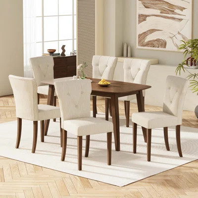 Indoor Wood Dining Set,Dining Chairs Set Of 6 + Dining Table | Wayfair North America