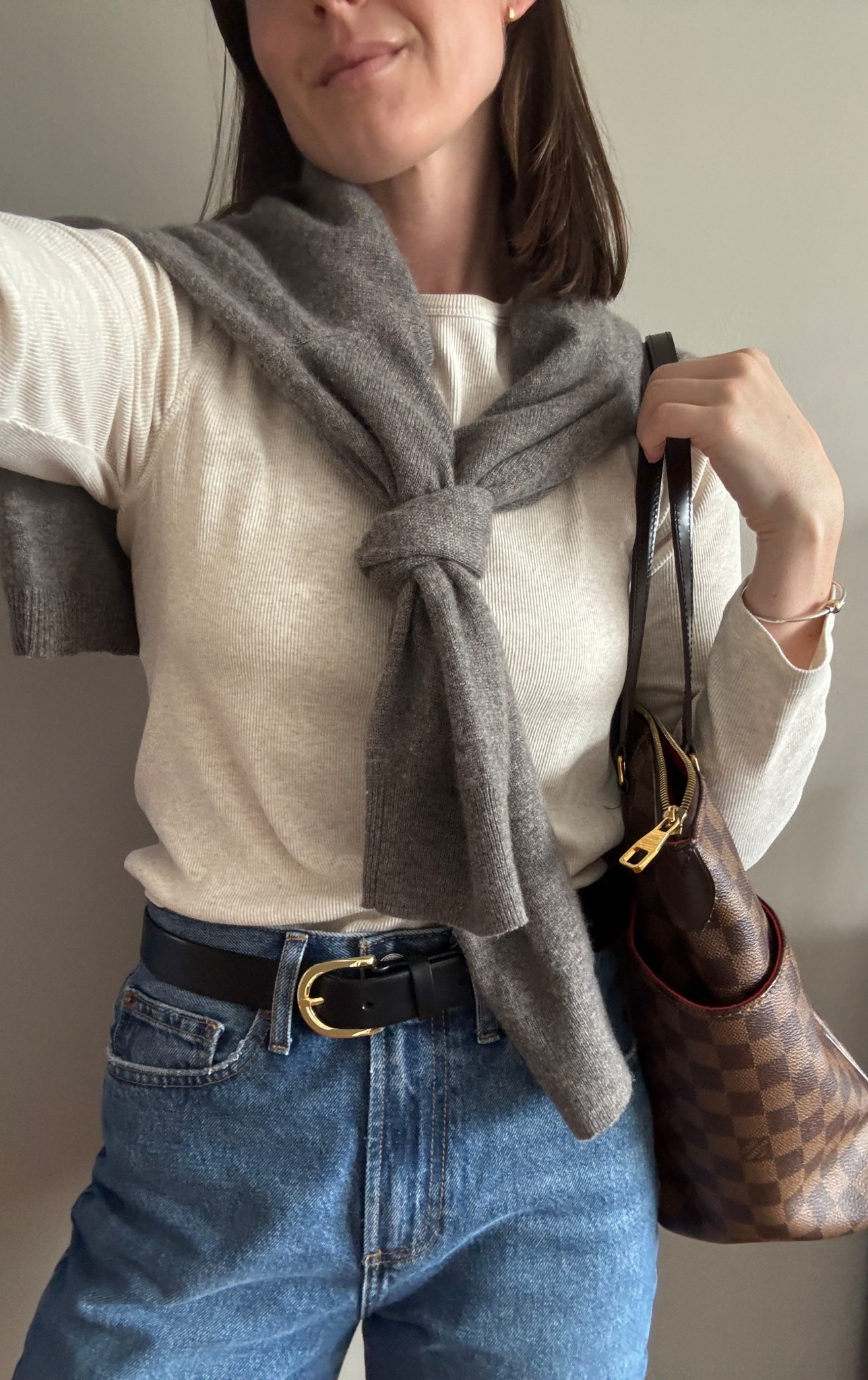 Outfit of the day featuring this amazing organic cotton shirt from @onequince and this sweater from Jenni Kayne 🤍

Casual elevated outfit | ootd | spring outfit | what I wore 

#LTKootd #LTKgrwm