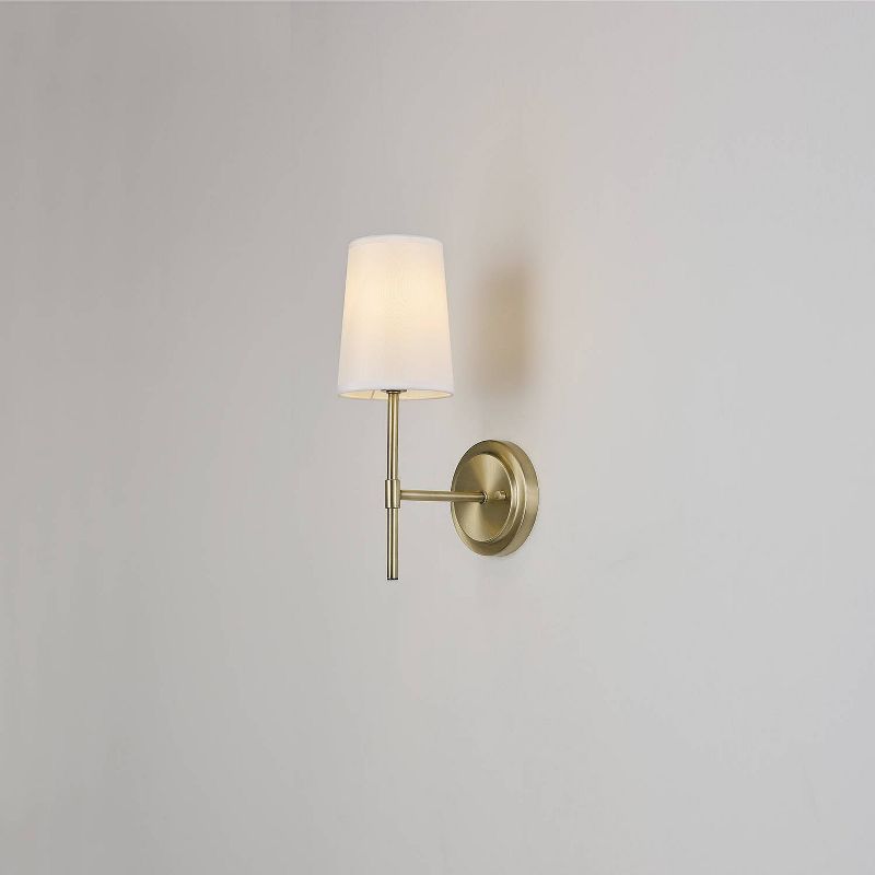 1-Light Clarissa Wall Sconce with Fabric Shade White - Globe Electric | Target