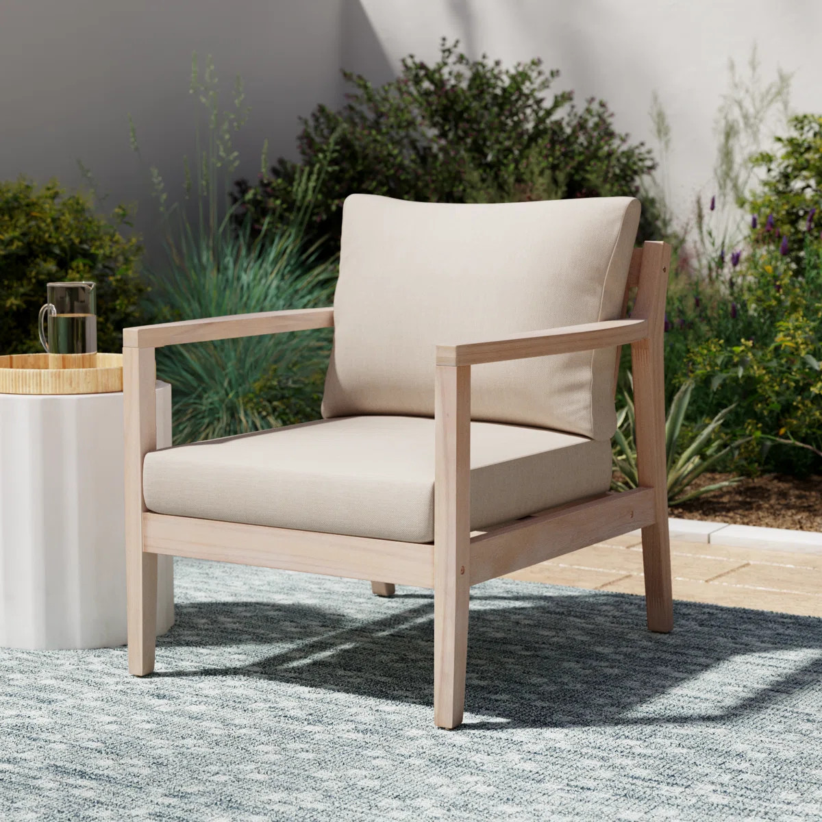 Amina Acacia Outdoor Lounge Chair (Set of 2) | Wayfair North America