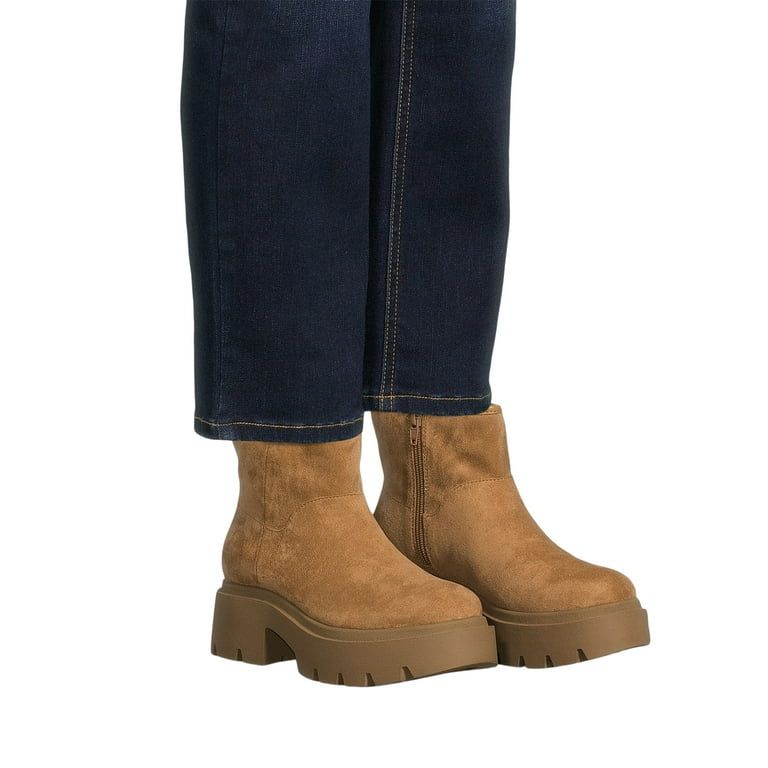 No Boundaries Women's Cozy Lug Sole Ankle Boots | Walmart (US)