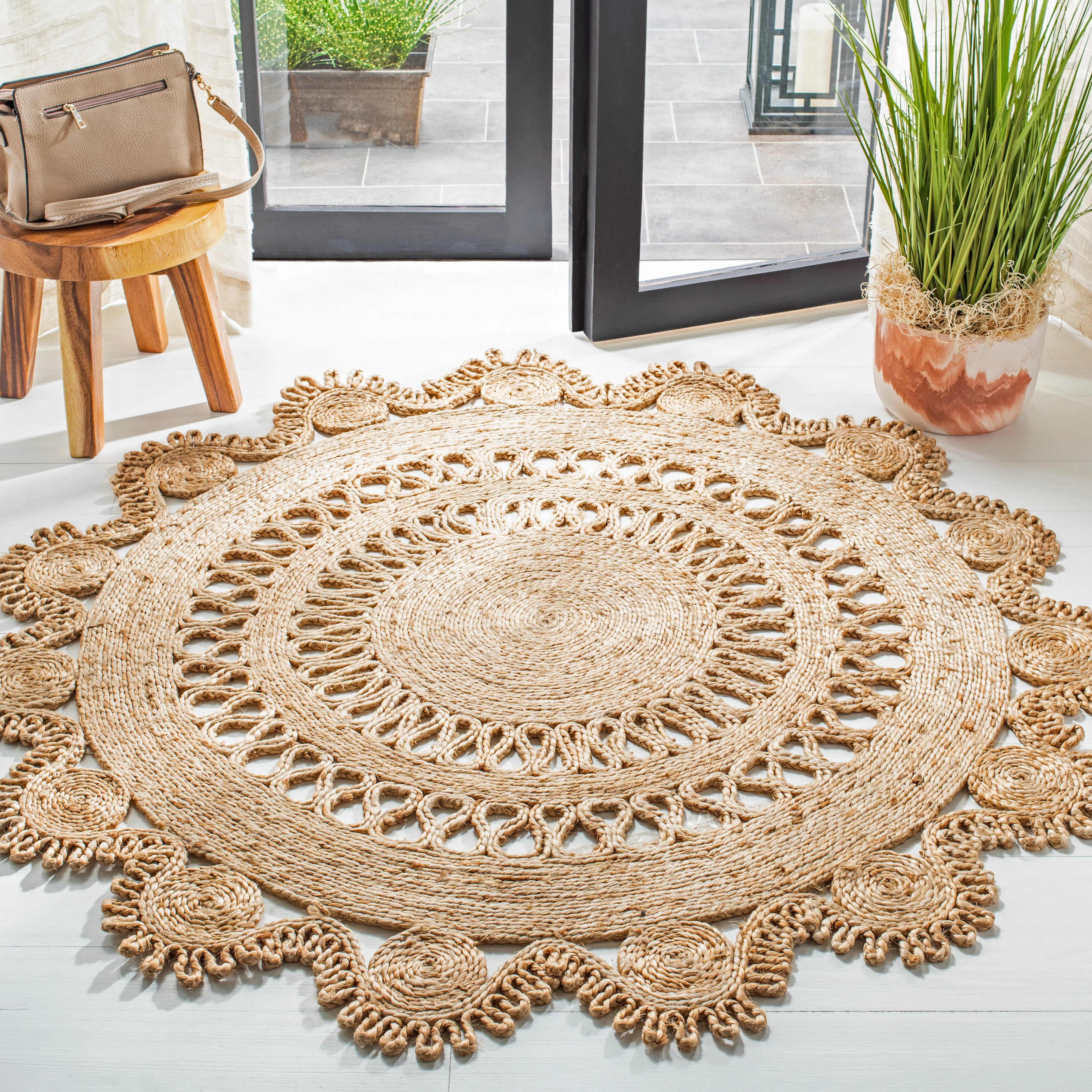 Susana Handwoven Jute Tan Area Rug | Wayfair North America